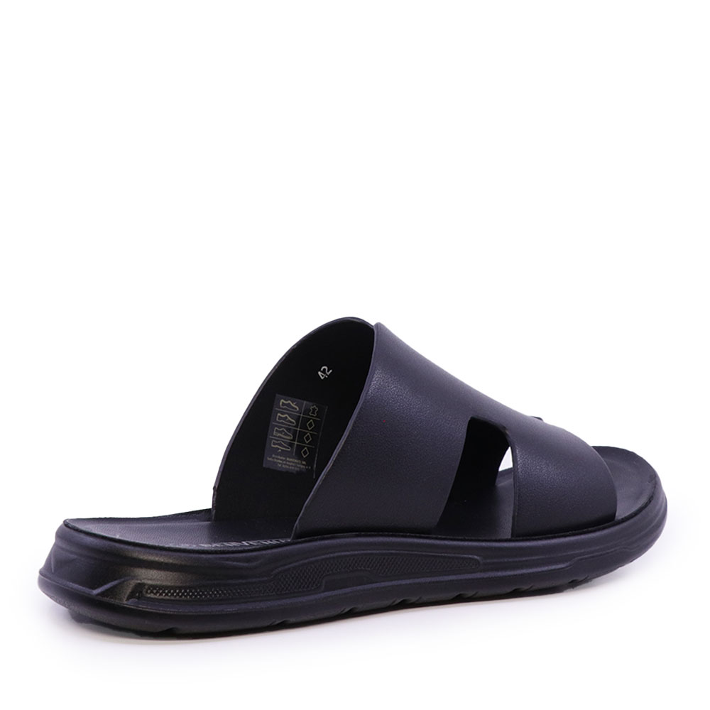 Benvenuti black leather men's clogs with flexible sole 3859BST614N