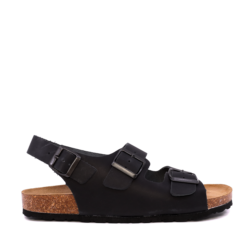 Sandale reglabile bărbați Benvenuti negre din piele  2619bs9539n