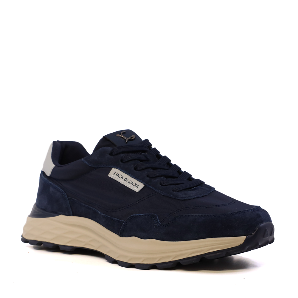 Sneakers bărbați Luca di Gioia bleumarin din piele și textil 1321BP2100VBL