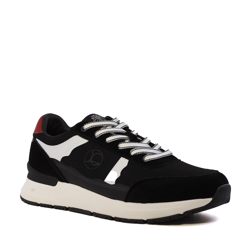 Sneakers bărbați Luca di Gioia negri din piele și textil 1321BP1620VN - imagine 2