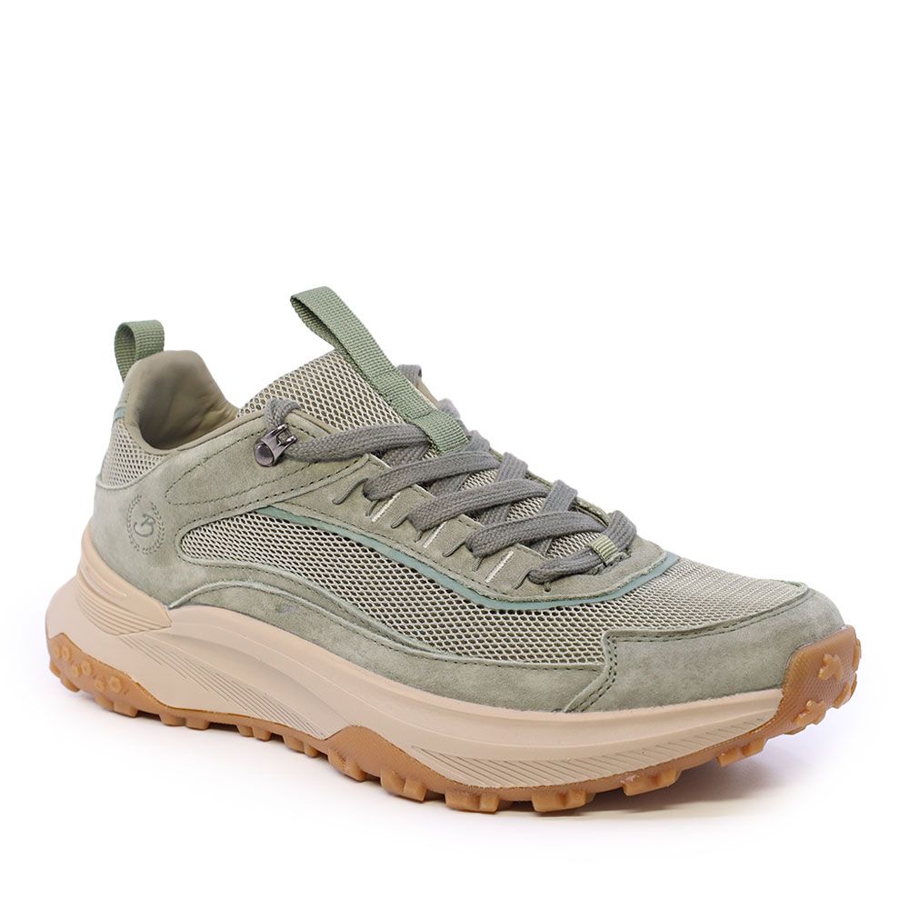 Sneakers bărbați Benvenuti verzi din piele și textil 1921BP0380VV - imagine 2