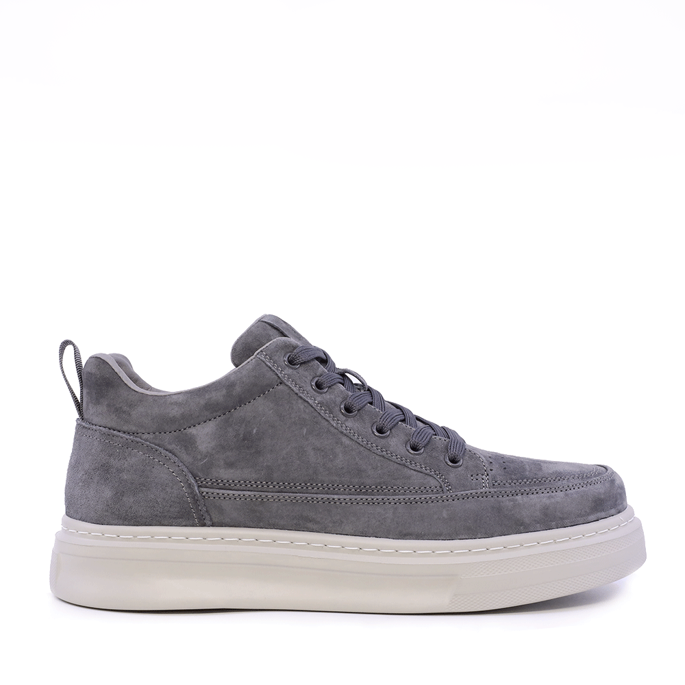 Adidasi high top barbati Benvenuti gri din piele intoarsa 1922BG6632VGR