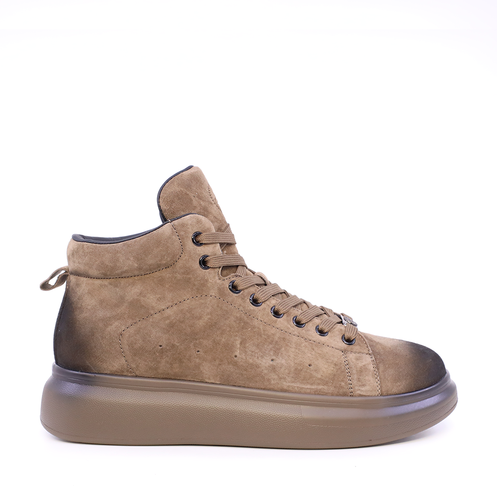 Sneakers high top bărbați  Benvenuti taupe din piele întoarsă 3850BG227VTA