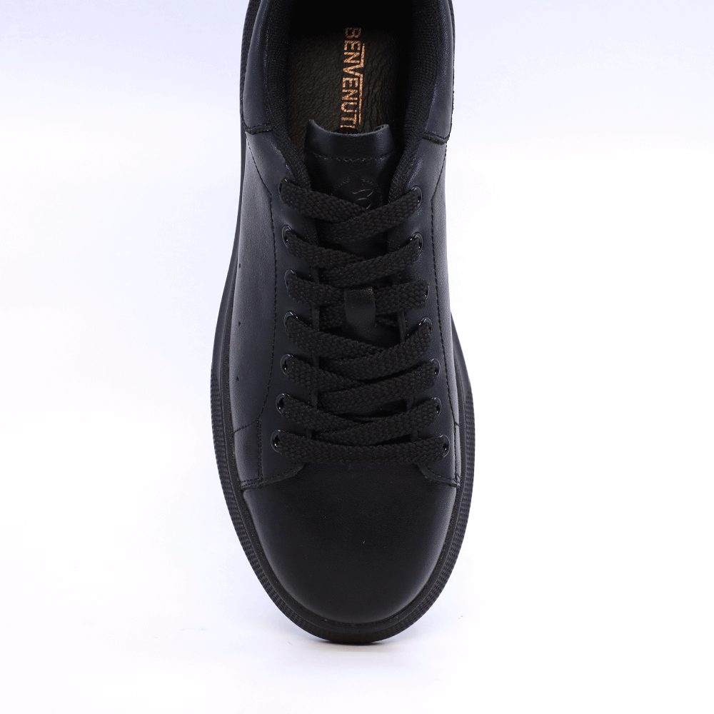 Sneakers ușori bărbați Benvenuti negri din piele 1539BP0702N