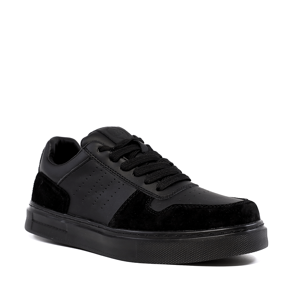 Sneakers ușori bărbați Benvenuti negri din piele și piele întoarsă 1329BP311N - 1 | YEO