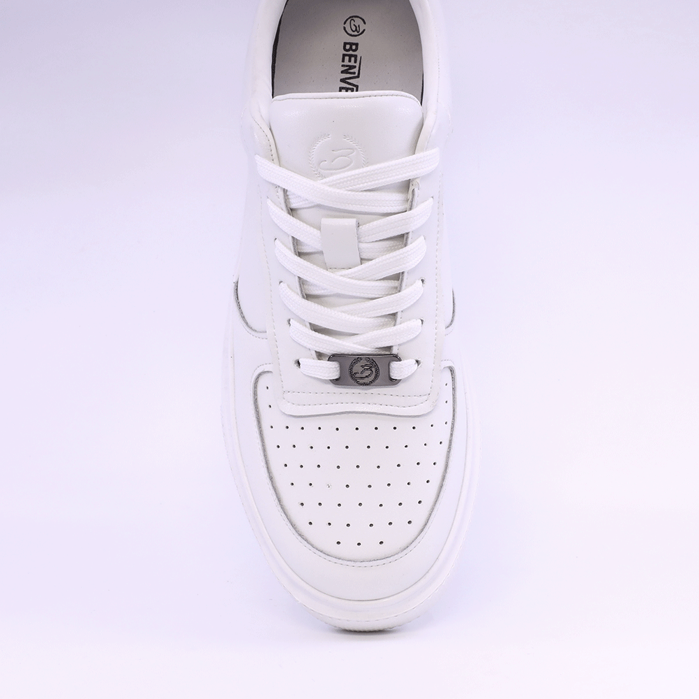Men's lightweight sneakers Benvenuti white leather 3859BP587A