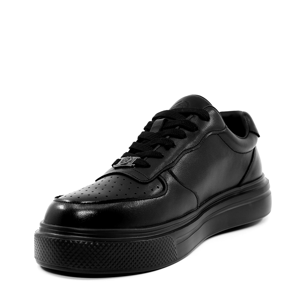 Men's lightweight sneakers Benvenuti black leather 3859BP587N