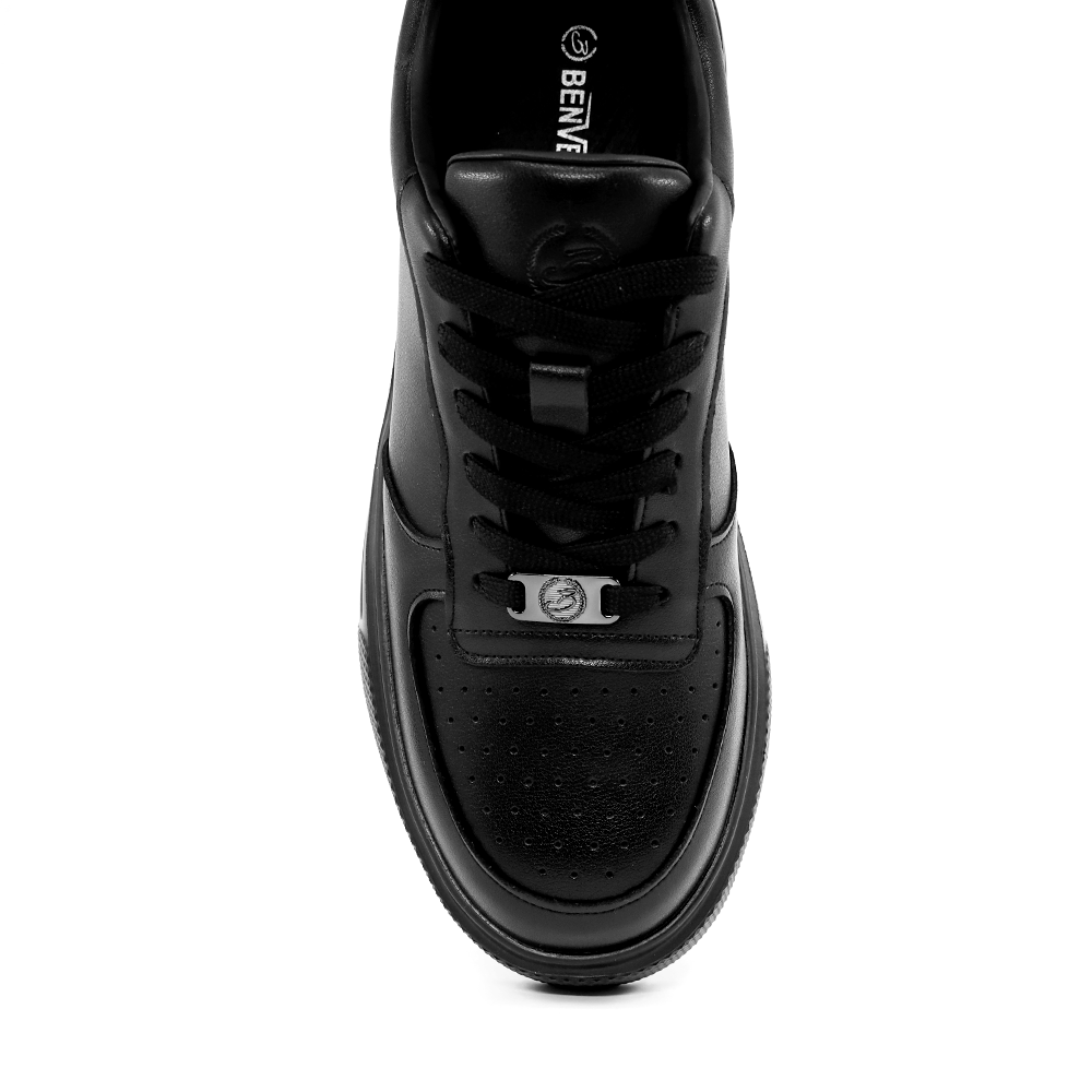 Men's lightweight sneakers Benvenuti black leather 3859BP587N