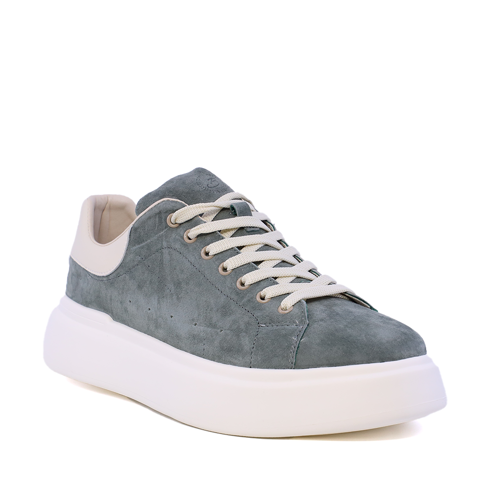 Sneakers ușori bărbați Benvenuti verzi din piele întoarsă  1921BP0079VV
