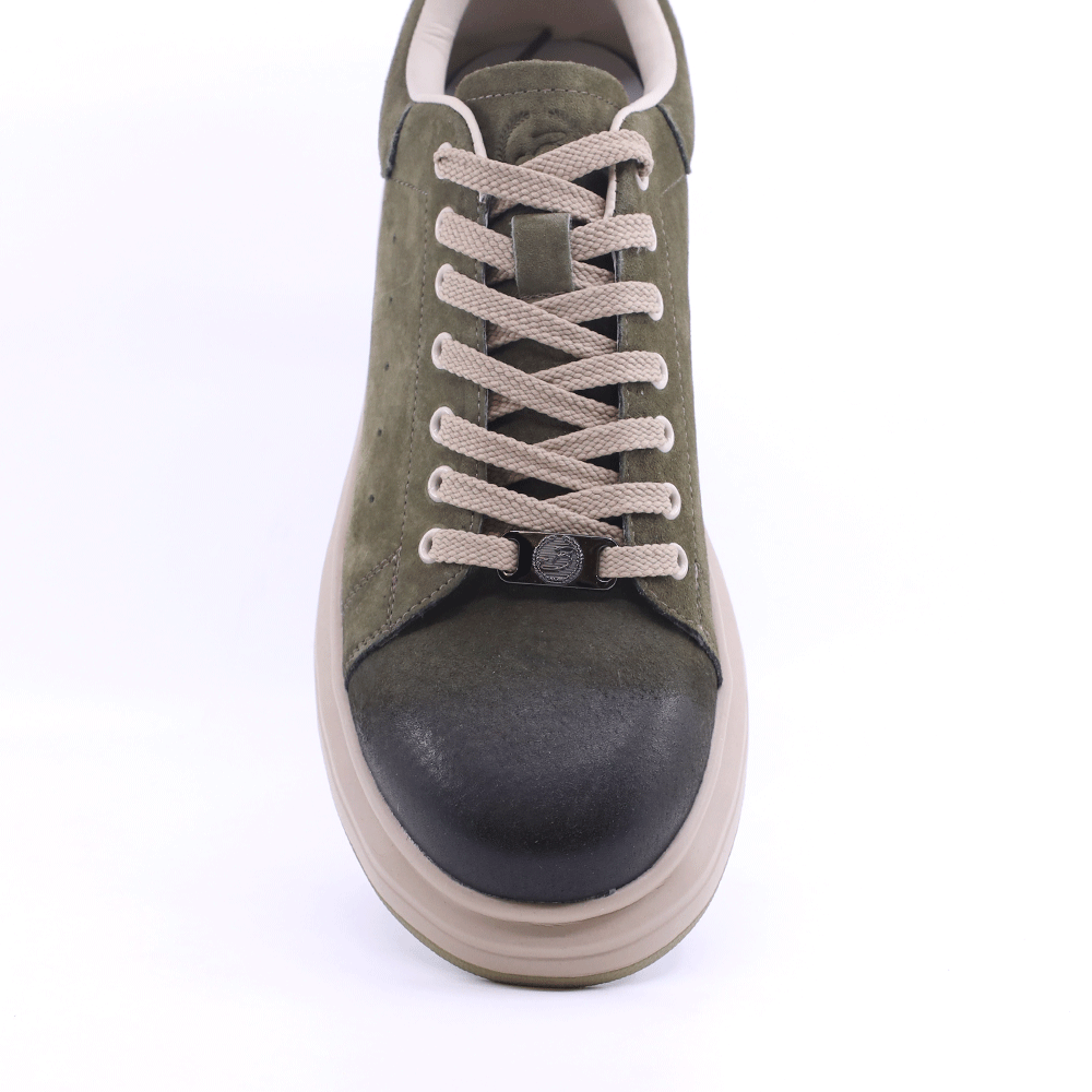 Sneakers ușori bărbați Benvenuti verzi din piele întoarsă  3852bp312vv