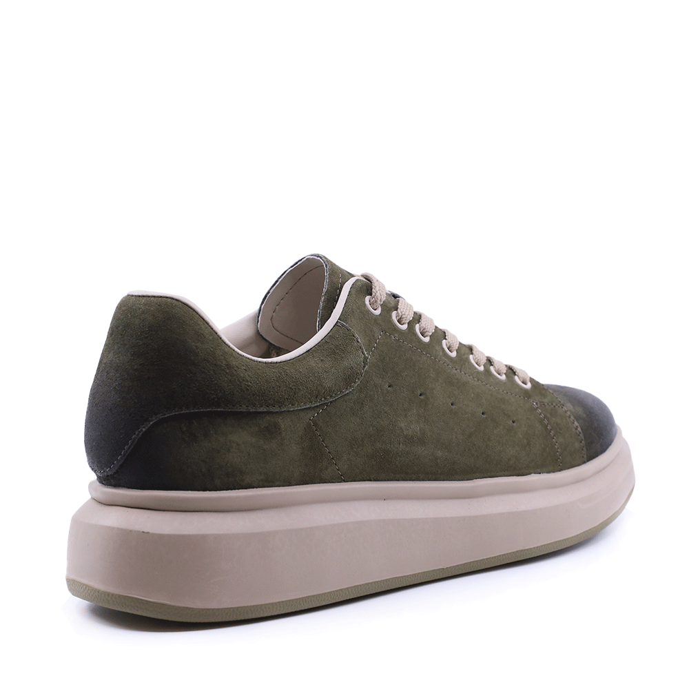 Sneakers ușori bărbați Benvenuti verzi din piele întoarsă  3852bp312vv