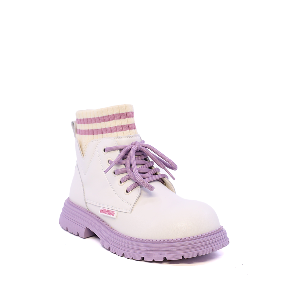 Ghete copii Benvenuti albe  din piele naturală 3790FG014A - 1 | YEO