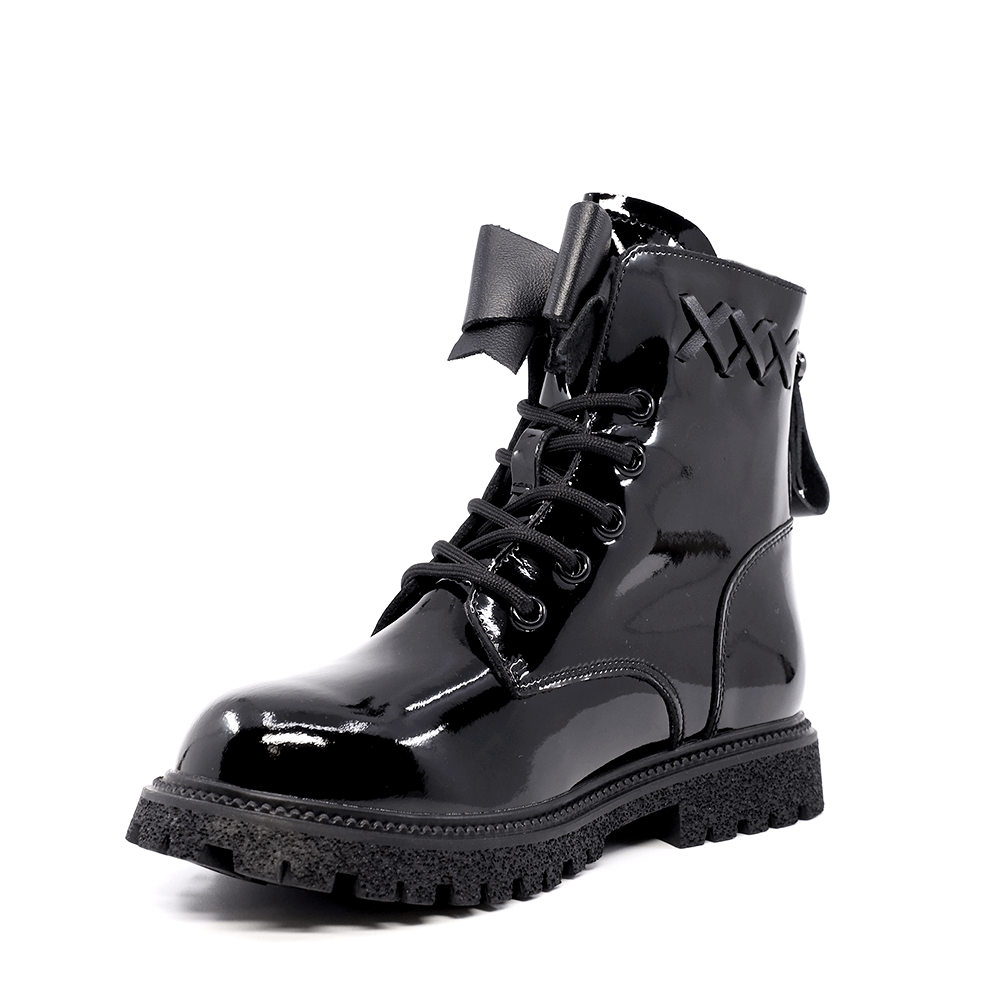 Ghete copii Benvenuti negre din piele lăcuită 3798FG018LN