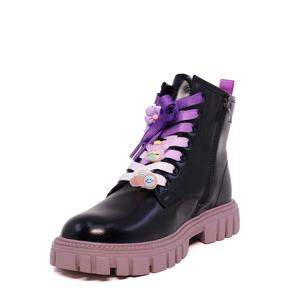 Ghete copii Benvenuti negre din piele naturală 3790FG001N