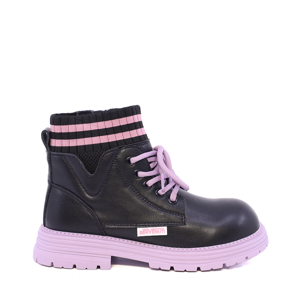 Ghete copii Benvenuti negre din piele naturală 3790FG014N