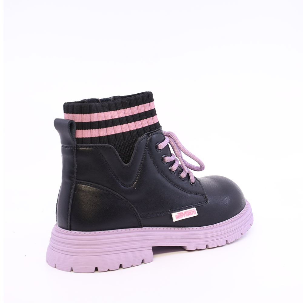 Ghete copii Benvenuti negre din piele naturală 3790FG014N