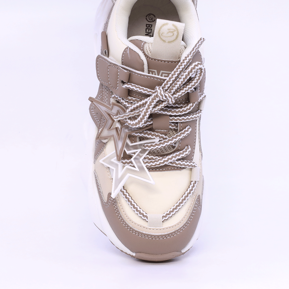 Sneakers sport copii Benvenuti bej din piele 3792fg161be