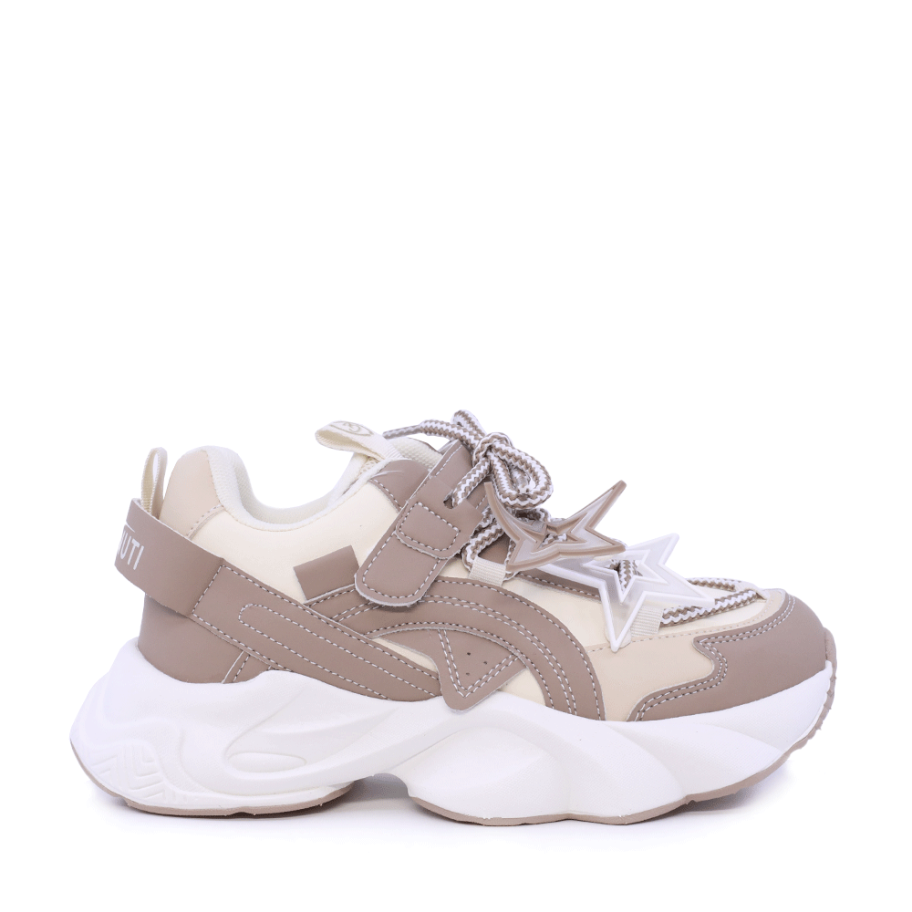 Sneakers sport copii Benvenuti bej din piele 3792fg161be