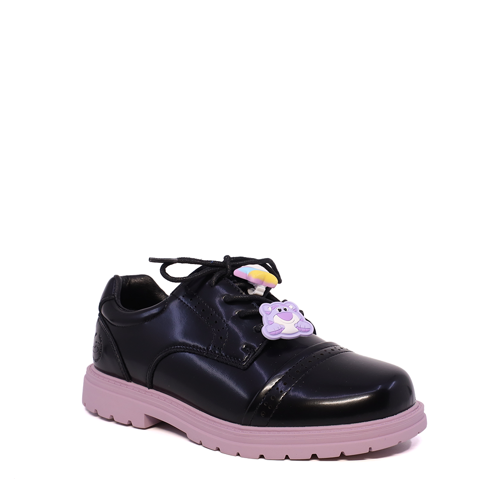 Pantofi derby fetițe Benvenuti negri din piele naturală 3790FP010N - 1 | YEO