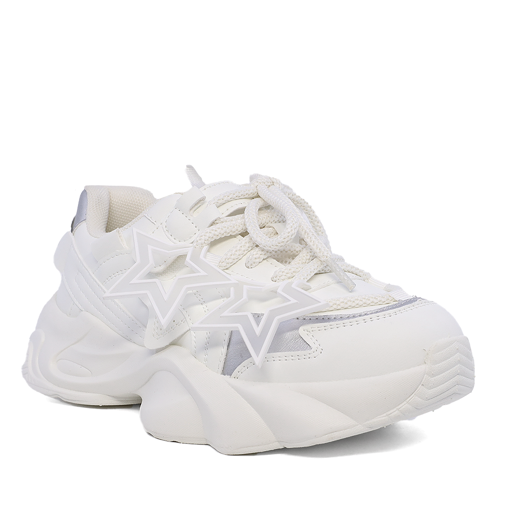 Sneakers fetițe Benvenuti albi din piele 3799FP160A
