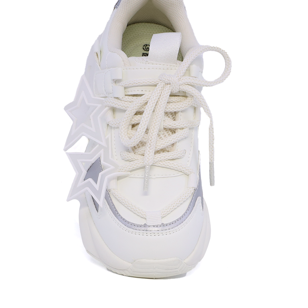 Sneakers fetițe Benvenuti albi din piele 3799FP160A