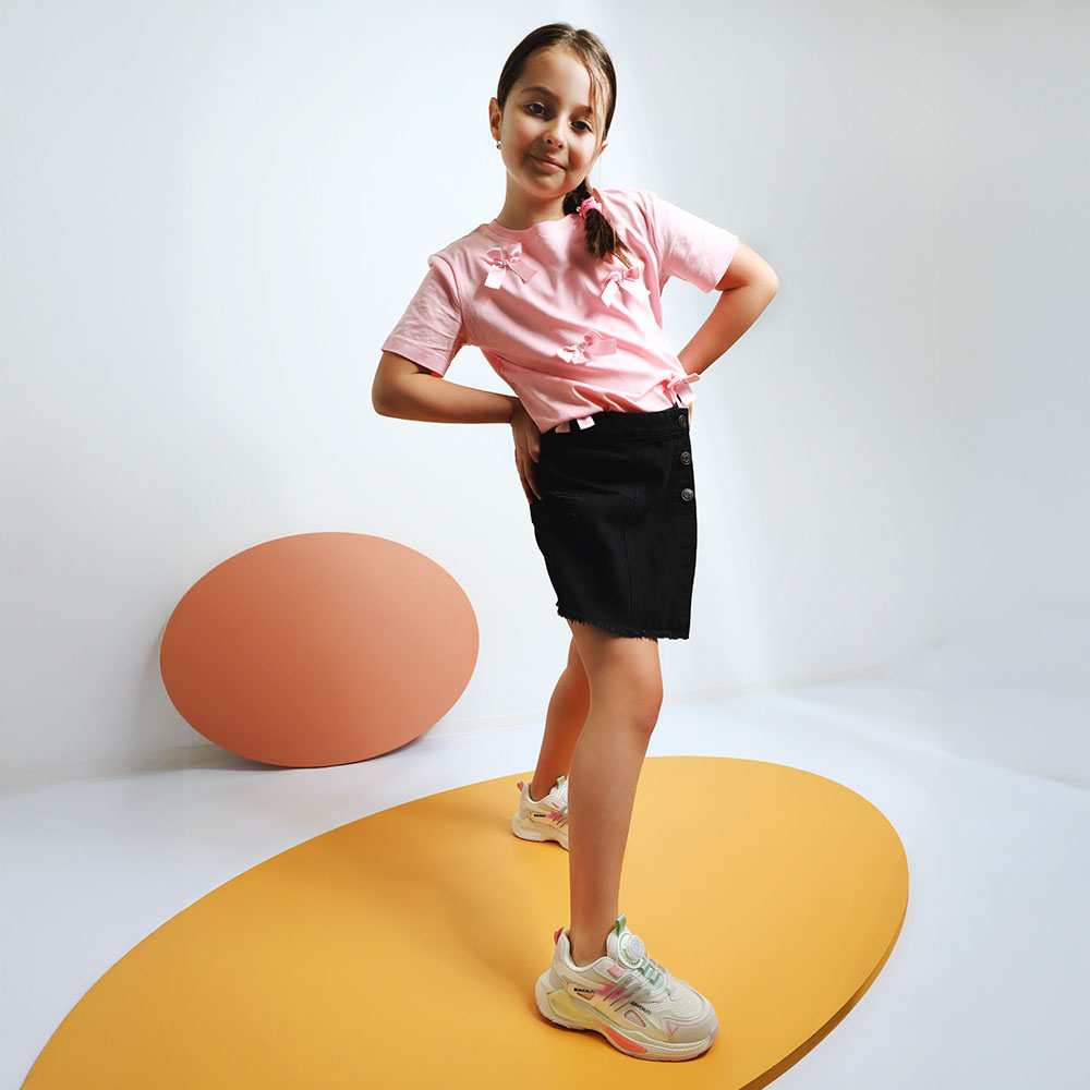 Sneakers fetițe Benvenuti bej din piele 3799FP150BE - 1 | YEO