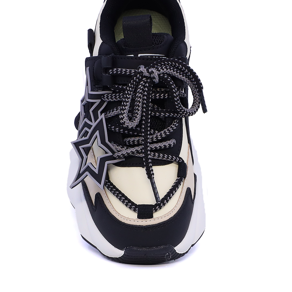 Sneakers fetițe Benvenuti negri din piele 3799FP160N