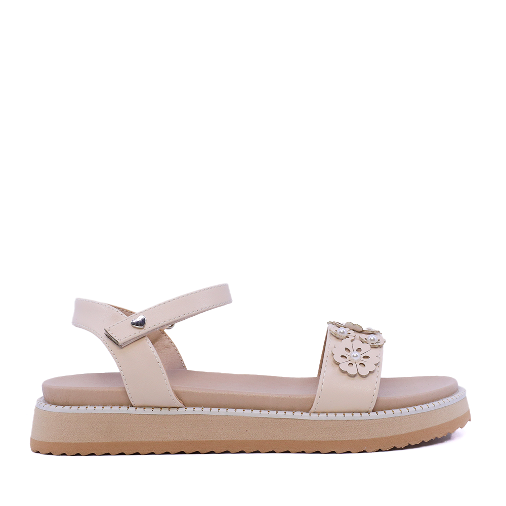 Sandale cu floricele fete Benvenuti bej 2571FS6146BE