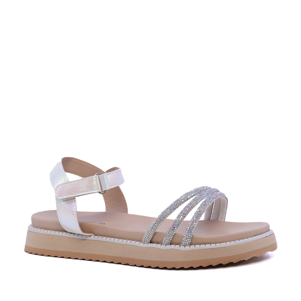 Sandale cu ștrasuri fete Benvenuti albe 2571FS0614A - imagine 2