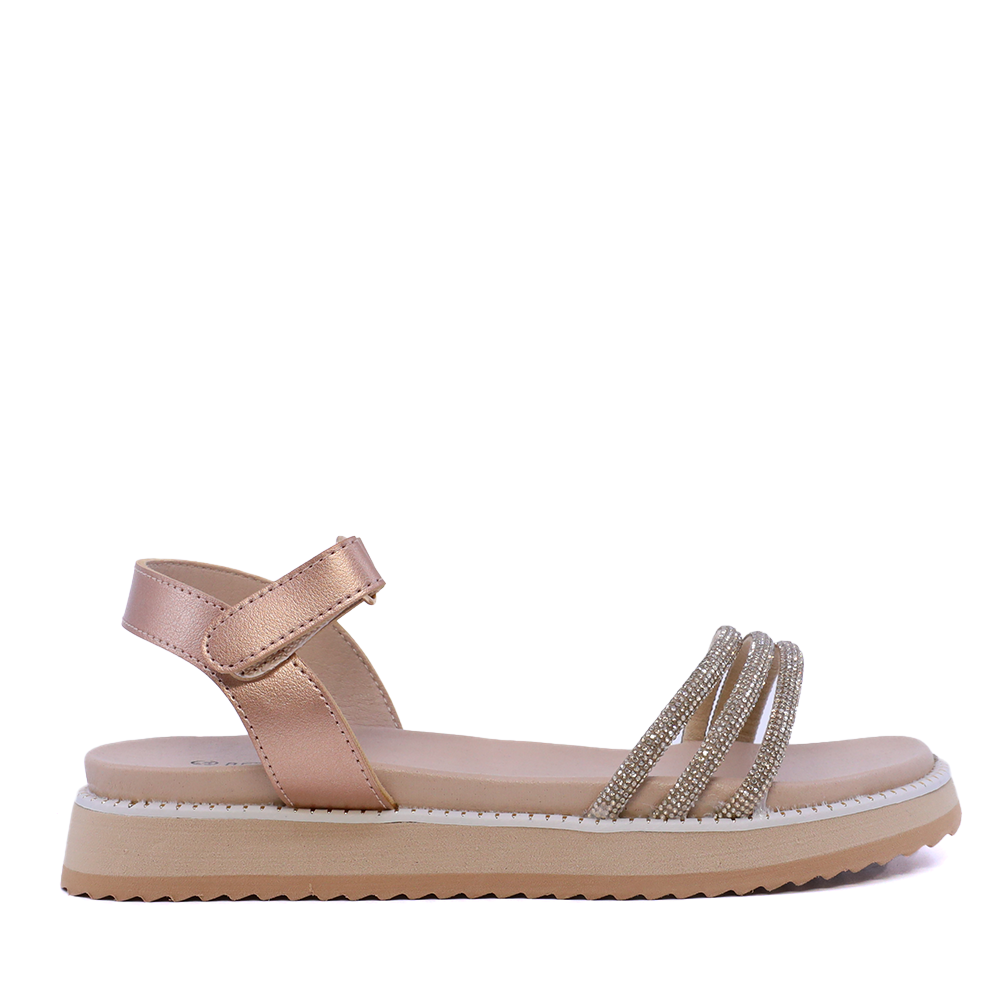 Sandale cu ștrasuri fete Benvenuti aurii 2571FS0614CH