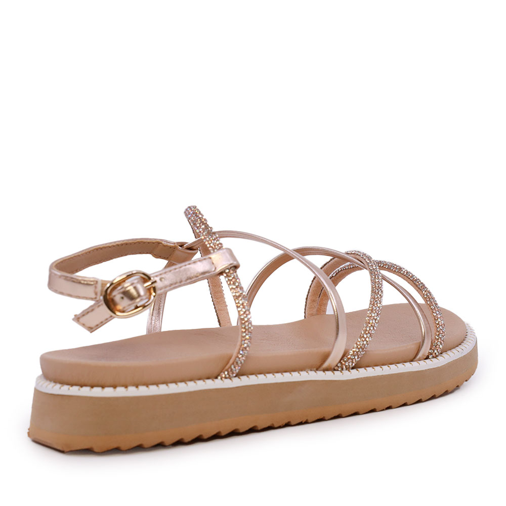 Solo Donna girls' black rhinestone sandals 2579FS1061N