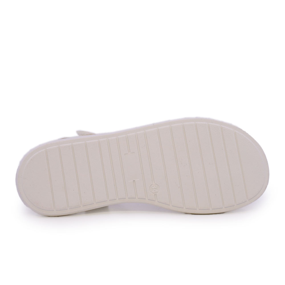 Solo Donna girls' white sandals with decorative bow 2579FS90101A