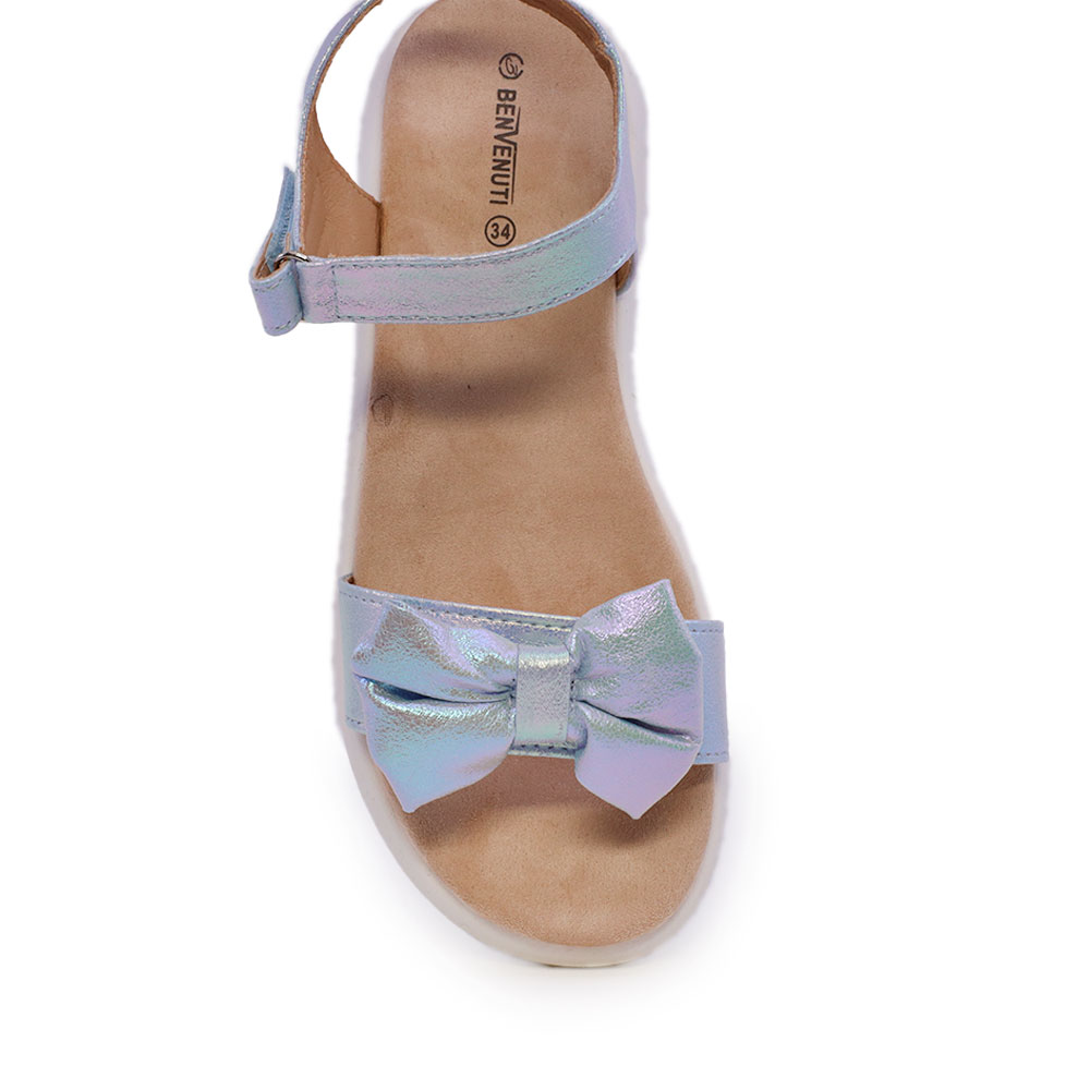 Solo Donna azzuro girls' sandals with decorative bow 2579FS90101AZ