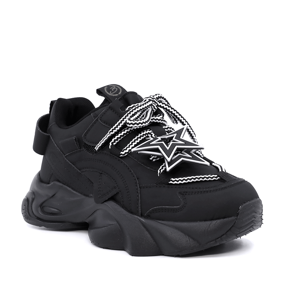 Sneakers sport copii Benvenuti negre din piele 3792fg161n — imaginea 2