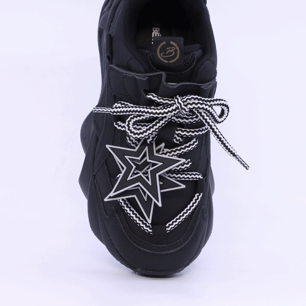 Sneakers sport copii Benvenuti negre din piele 3792fg161n