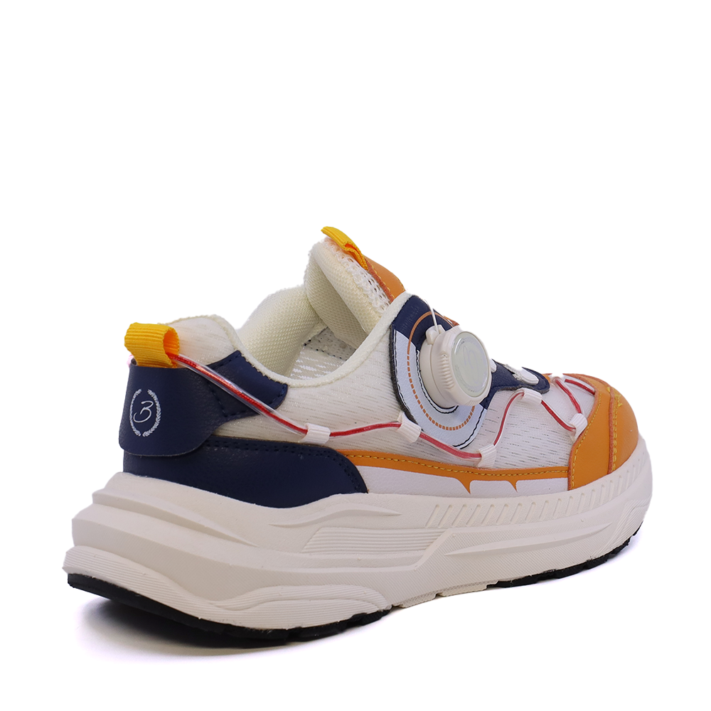 Sneakers baieți Benvenuti galbeni din piele și material textil  3791MP028G