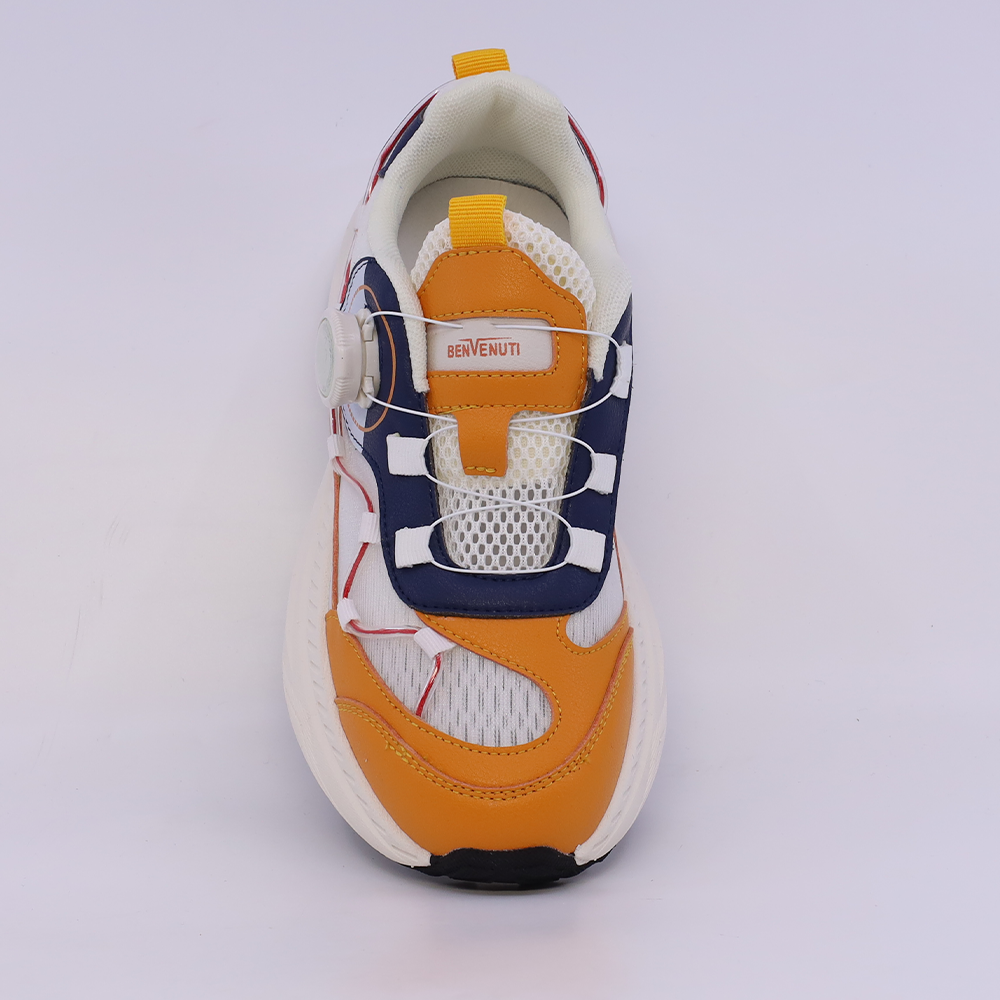 Sneakers baieți Benvenuti galbeni din piele și material textil  3791MP028G