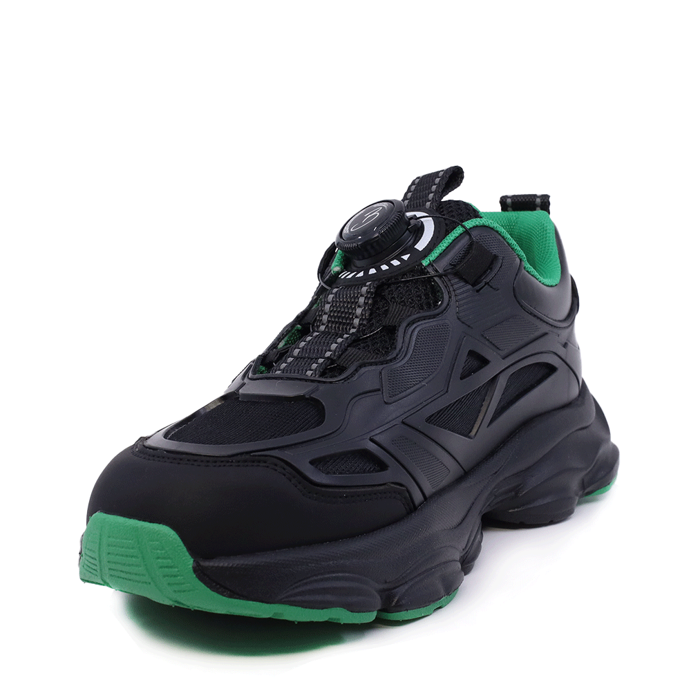 Sneakers baieți Benvenuti negri din material textil și sintetic 3791MP025N