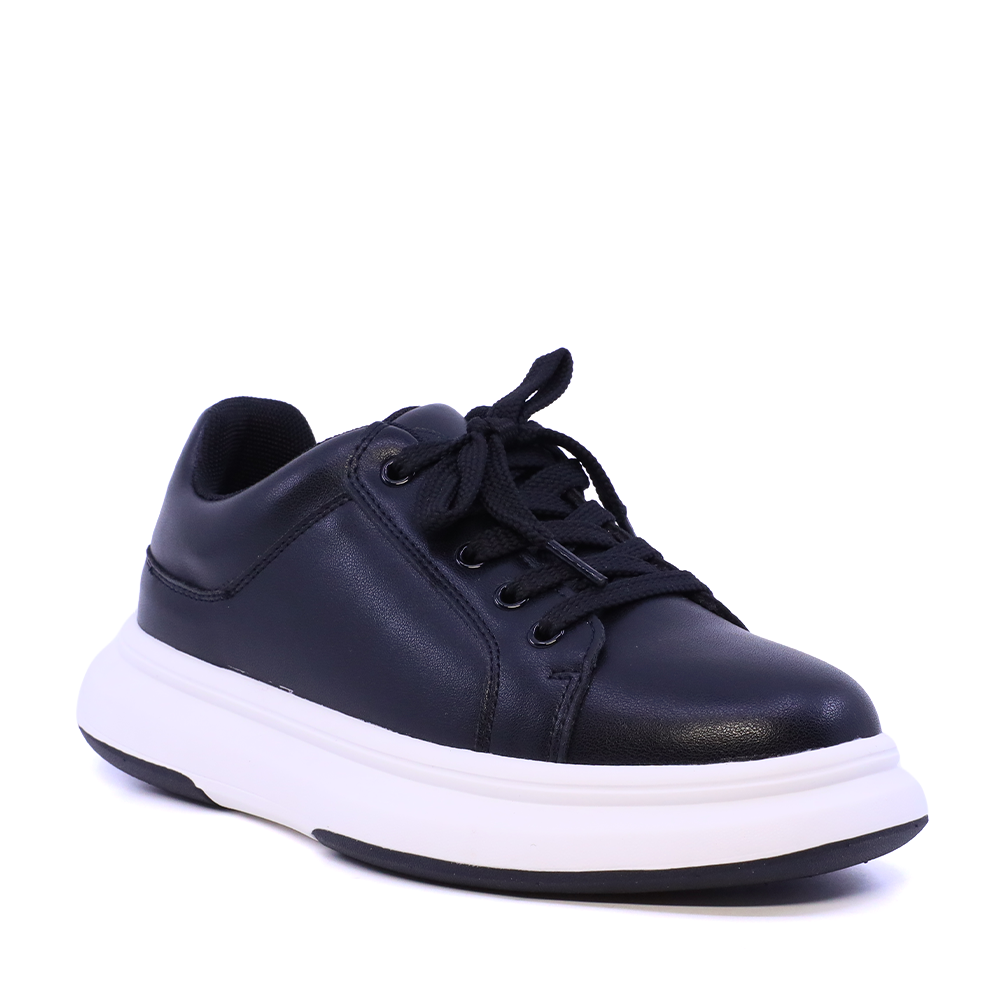 Sneakers băieți Benvenuti negri din piele 3792MP065N