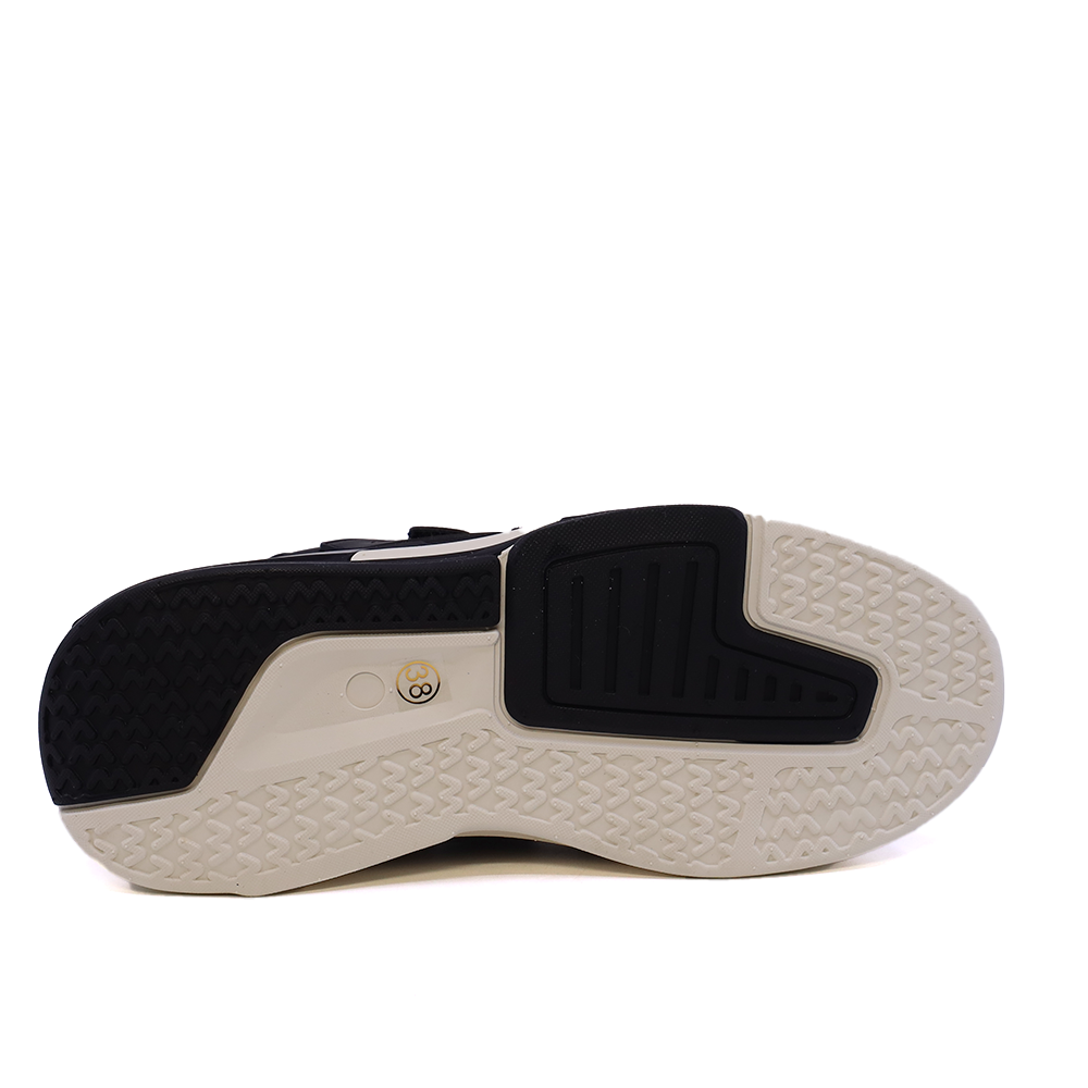Sneakers baieți Benvenuti negri din piele și  material textil  3791MP023N