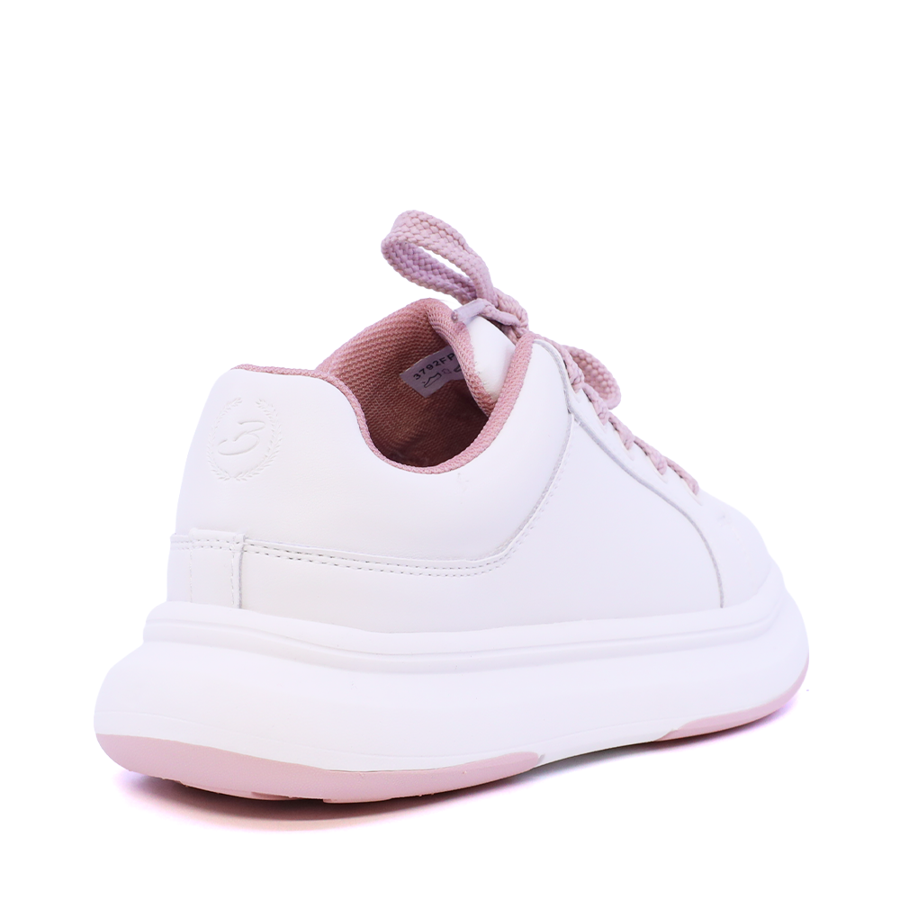 Sneakers fete Benvenuti albi din piele 3792FP065A