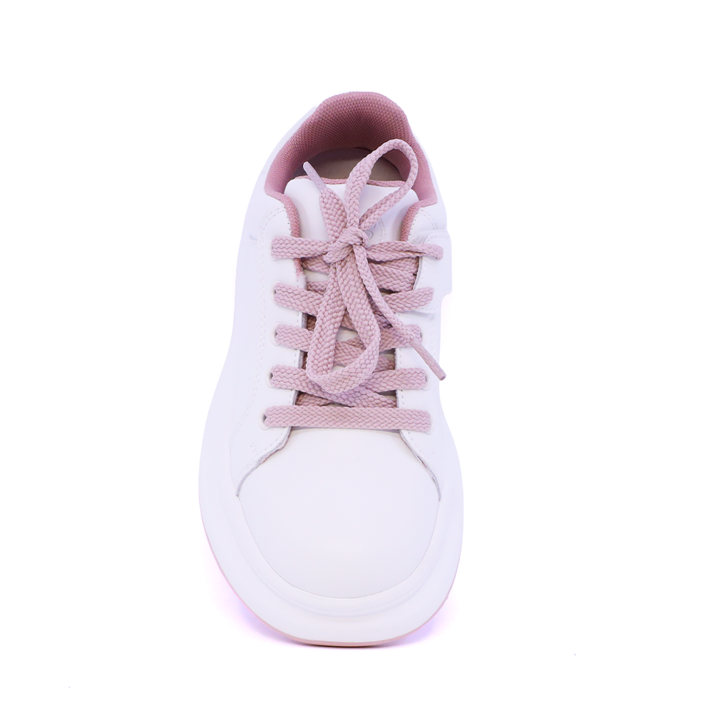 Sneakers fete Benvenuti albi din piele 3792FP065A