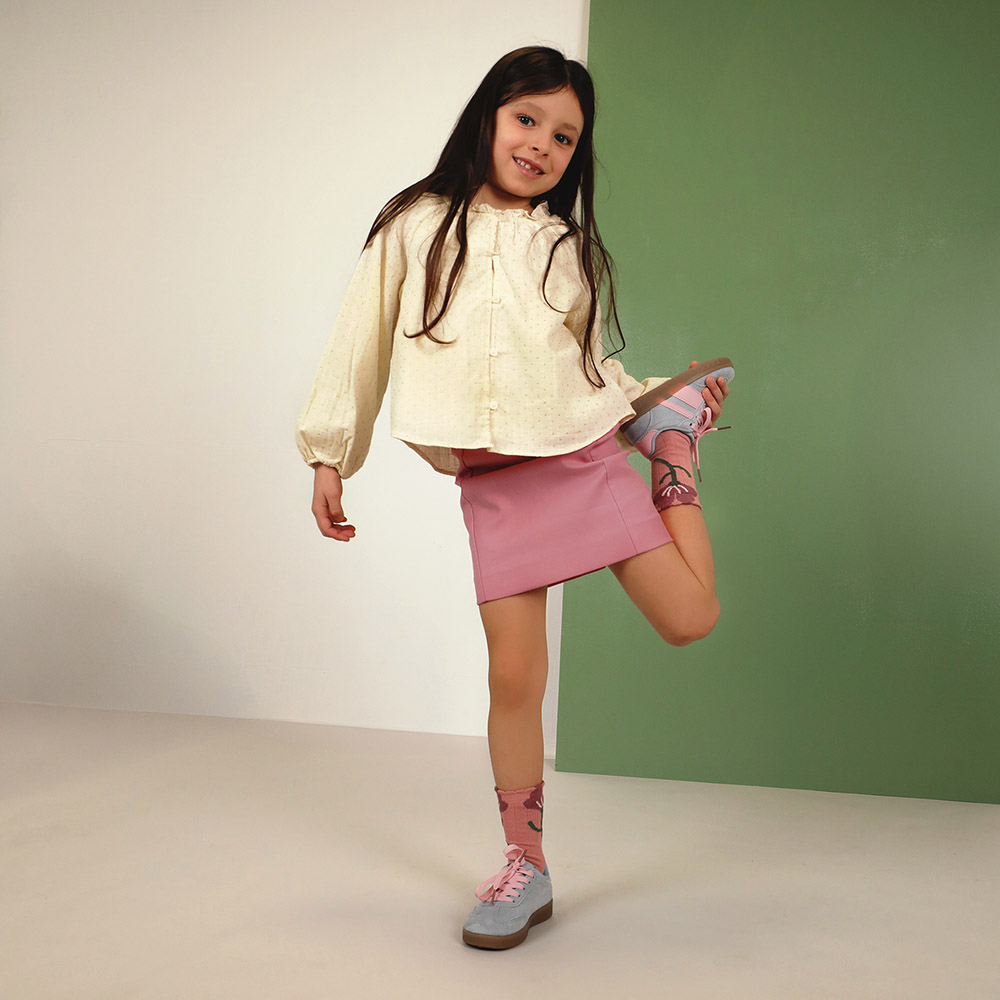 Sneakers fetițe Benvenuti albaștri cu detalii roz  1411FP0329VBL - imagine 2