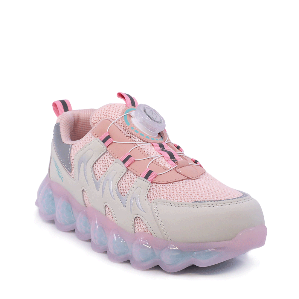 Sneakers fetițe Benvenuti roz din piele și  material textil  3791FP014RO - imagine 2