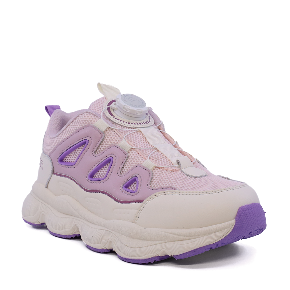 Sneakers fetițe Benvenuti roz din piele și  material textil  3791FP019RO