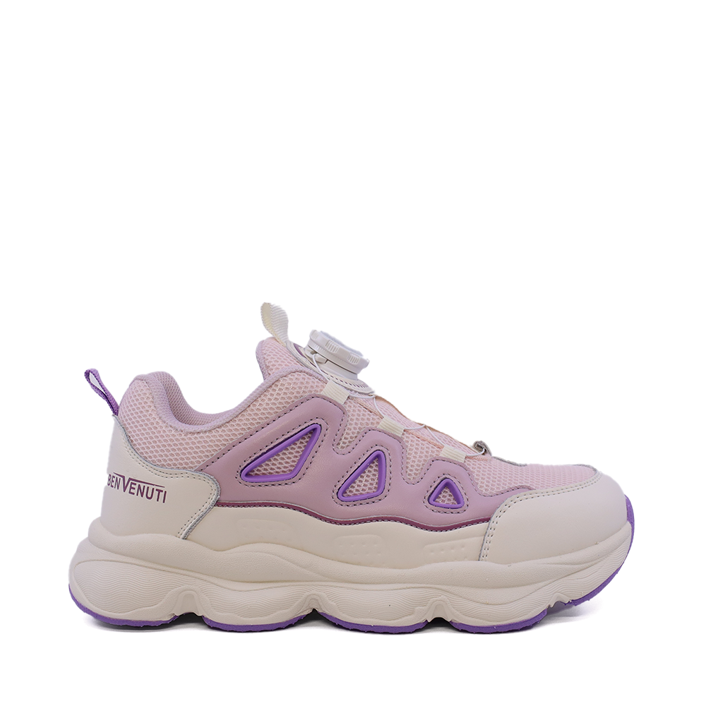 Adidasi fetite Benvenuti roz din piele si  material textil  3791FP019RO