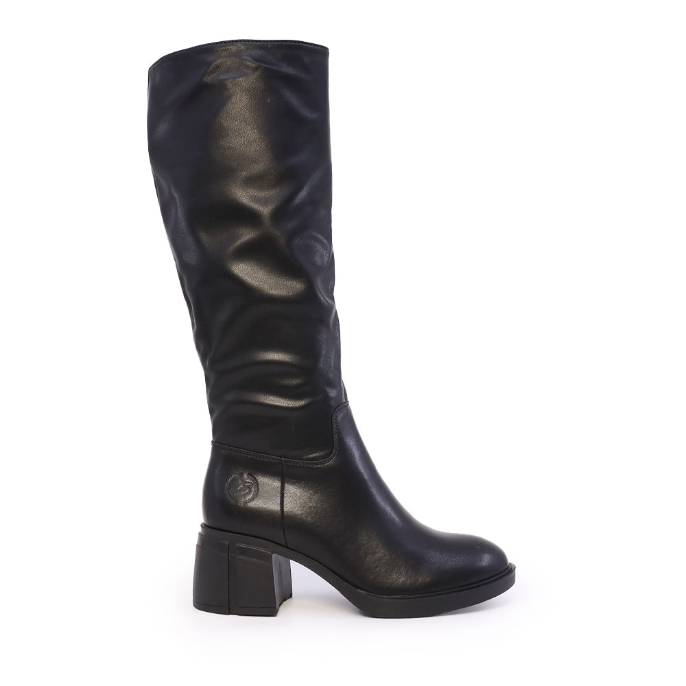 Cizme femei Benvenuti negre din piele cu toc mediu 3740DC023N