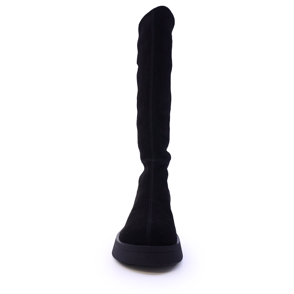 Cizme stretch femei Benvenuti negre din piele întoarsă și material textil  3748DC198VN