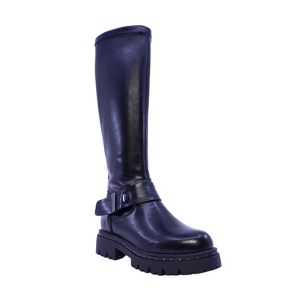 Cizme tip biker femei Benvenuti negre 1202DC26155N