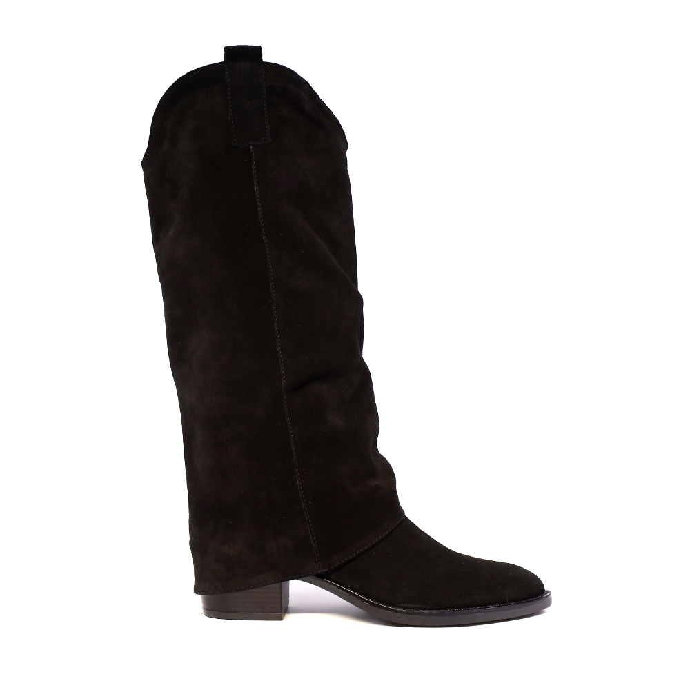 Cizme tip ciocate femei Benvenuti negre din piele intoarsa 510DC6653VN